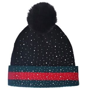 Pom pom bling beanie